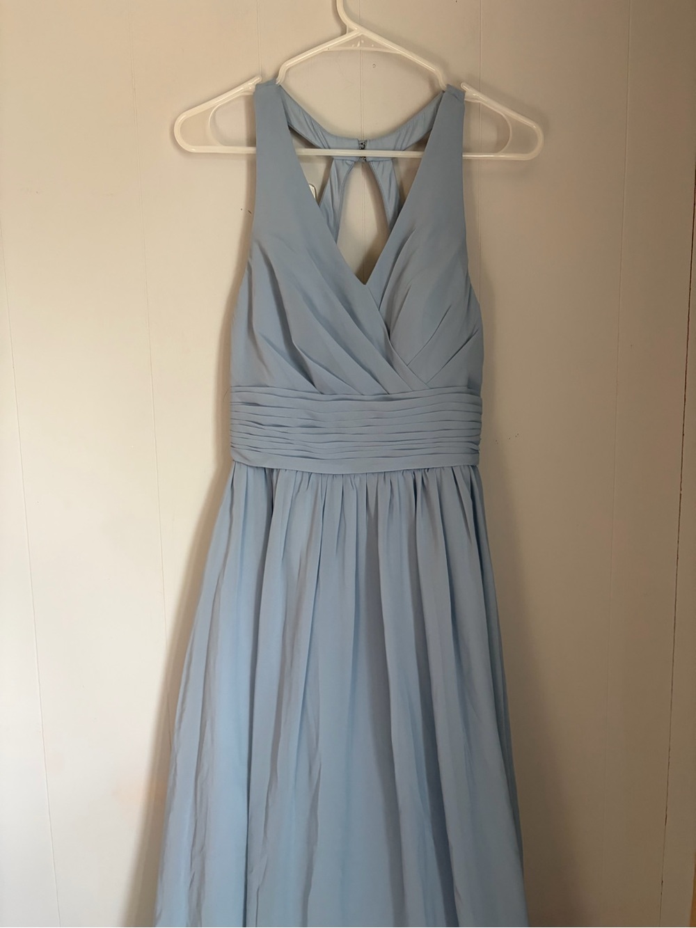 Azazie Elegant Light Blue V-Neck Women's Dress